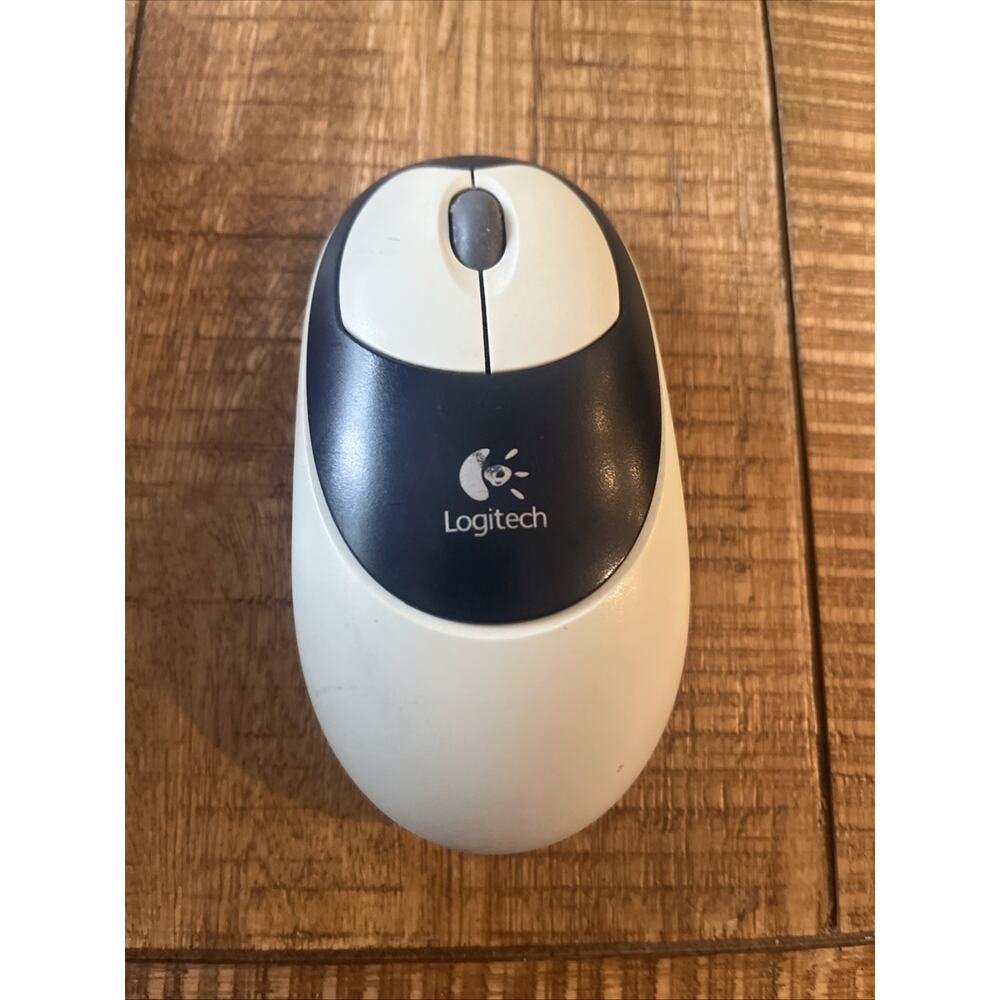 Logitech M-RN67 Optical Mouse White Cordless 2-Button Scroll. No Receiver